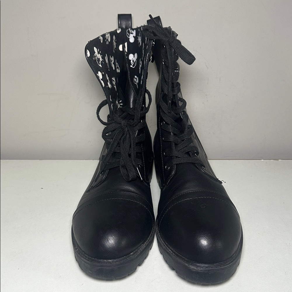 Disney embossed Black faux Leather Women's Boots size 12 wide - Picture 5 of 8